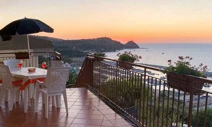 Capo d'Orlando Apartment | House with Enchanting Ocean View-S. Gregorio and the Aeolian Islands. Free WI-FI