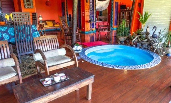 Deshaies House | Hummingbird bungalow with heated punch bowl and massage jet