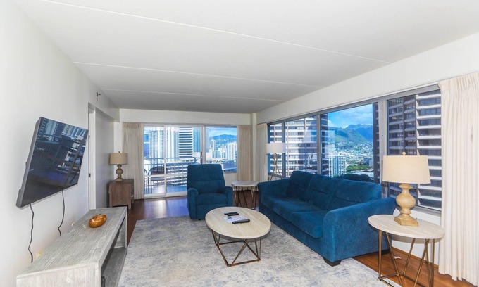Waikiki Condo | Ilikai Hotel - City-view Two-Bedroom Condo on the 19th Floor, Peek-a-Boo Ocean View!