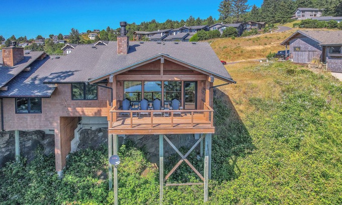 Pacific City House | Incredible Ocean/Esturary Views, Large Covered Deck, Community Pool and Hot Tub
