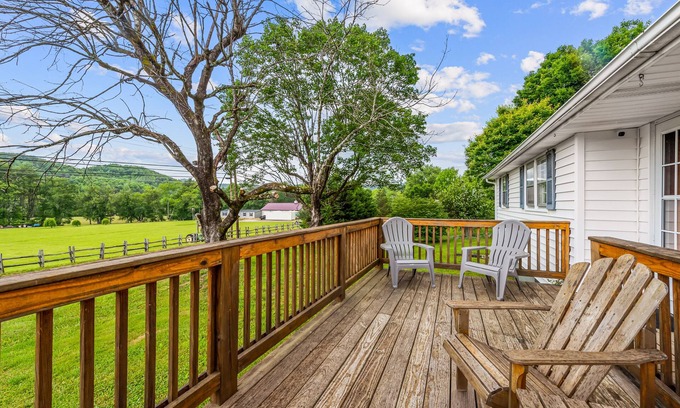 Penrose House | Inviting home with game room, firepit, full kitchen, central AC, & W/D