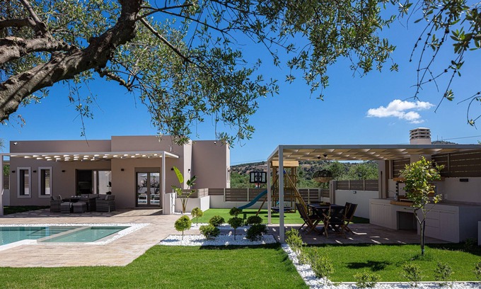 Perama Villa | Koin Villa Sunrise, with Heated Pool & Whirlpool