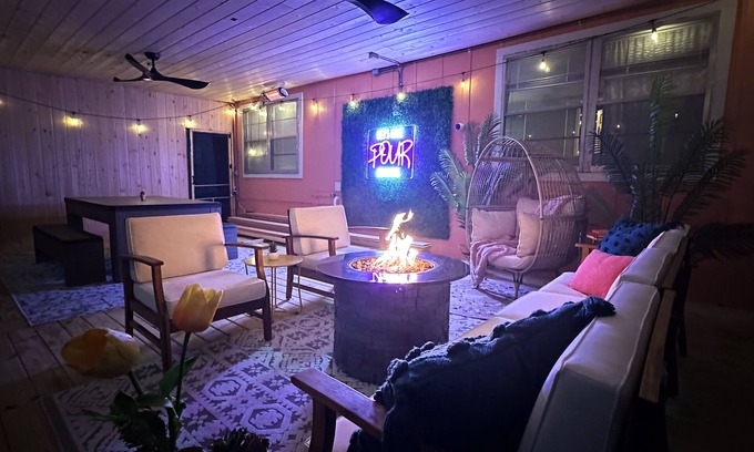 Barnett House | Lake of the Ozarks Lakefront home with water slide and game porch