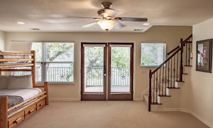 Burnet House | Lakefront 6BR Retreat w Dock & Game Room