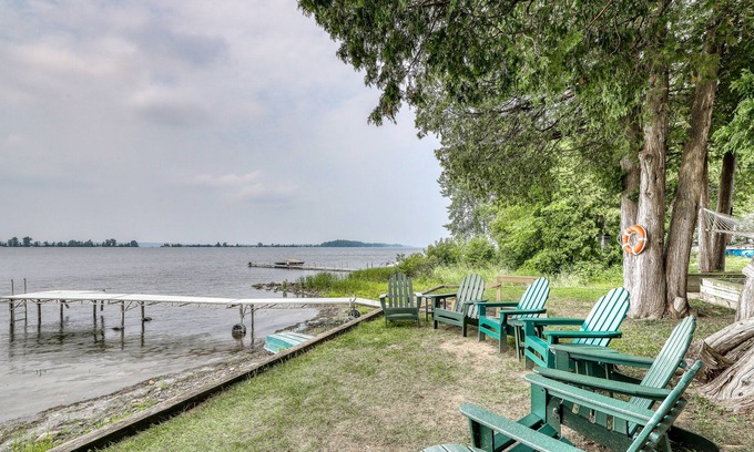 North Hero House | Lakefront Home on Lake Champlain with fireplace & screened porch!