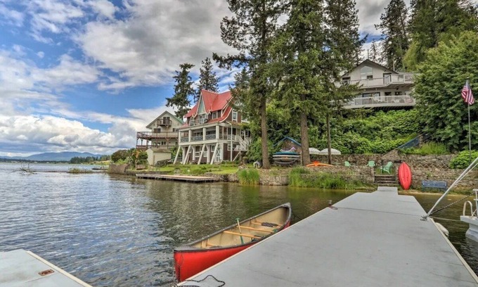 Newman Lake House | Lakefront Home with Hot Tub, Dock, & Sauna