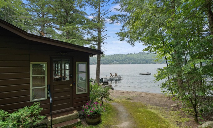 Brant Lake House | Lakefront house with dock, sandy beach, full kitchen, gorgeous views