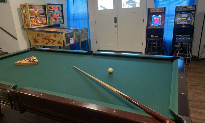 Lost Bridge Village House | Lakeside Arcade, Hot Tub, Pinball, Foosball, Air Hockey, GAMES, roaming deer