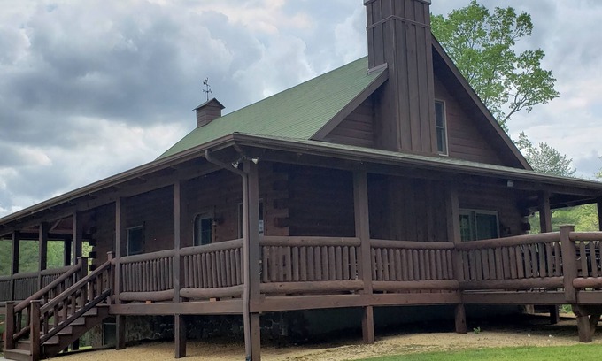 West Augusta House | Lakeside Log Home on Picturesque Private Farm
