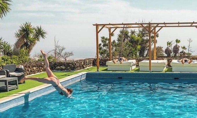 Granadilla de Abona Villa | Large Heated Pool, Hot Tub, Bar, Games Room, Gym, 2 Caves, New Outdoor Kitchen