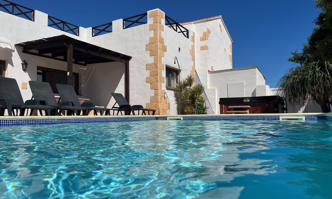 Casillas de Morales House | Large Home, Private Heated Pool and Hot-tub, In a Quiet Central Location