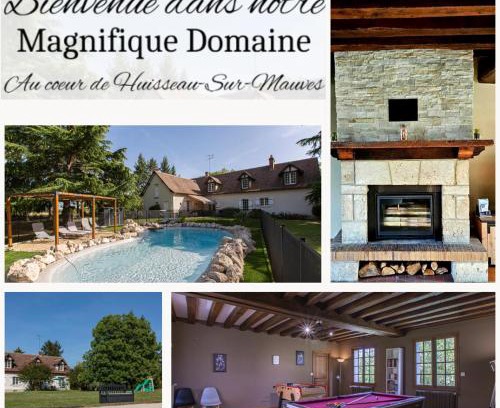 Huisseau-sur-Mauves House | Le Domaine de Baracas - Le Grand Gîte 4 étoiles - piscine-billard-baby-foot-cheminée - 14 personnes