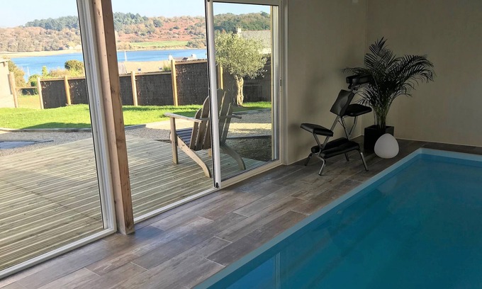 Plouezoch House | Le gite TY STEREC SWIMMING POOL indoor heated to 29° view and HAMMAM