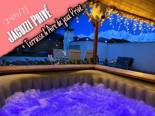Sallanches Apartment | Le petit paradis au pied du Monte Blanco,jacuzzi privé, Rooftop,air de jeux