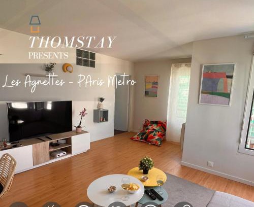 Asnieres-sur-Seine Apartment | Les Agnettes - Paris Metro - Wifi - Parking - Tout équipé