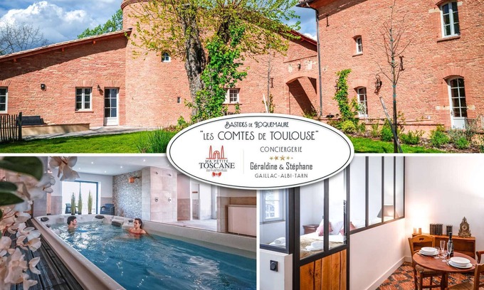 Roquemaure Apartment | Les Comtes de Toulouse - Swim spa - Hamman - Sauna - 2 people