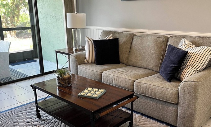 Fort Pierce Condo | LOW FALL RATES & ALMOST PRIVATE BEACH! GOLF, POOLS, TENNIS, PICKLEBALL! 1st flr