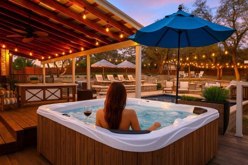 West Oak Hill House | Lux 5BR gem with Heated Pool, SPA, and Outdoor Movie Theater