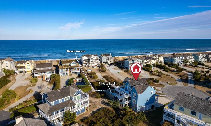 Nags Head House | LUX by the Ocean, Pvt Heated Pool, Hot Tub, Pets Arcade, Bikes, Loaded