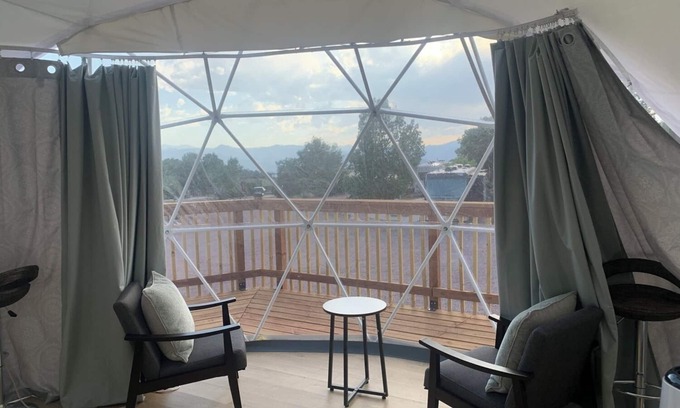 Canon City House | Luxe Glamping Dome Queen Bed Deck Views Near Royal Gorge Bridge & Park