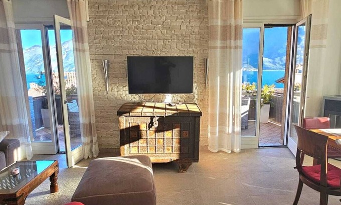 Limone sul Garda Apartment | Luxury lake view apartment 130 sqm 3 bedrooms old town Limone