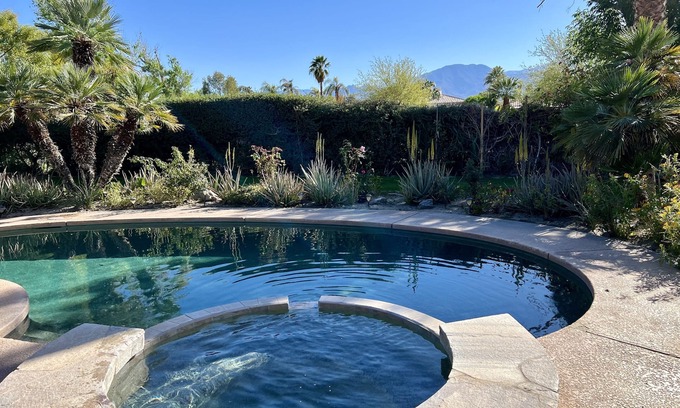 Indio House | Magical Garden Retreat with Pool, Hot Tub & Mountain Views✨
