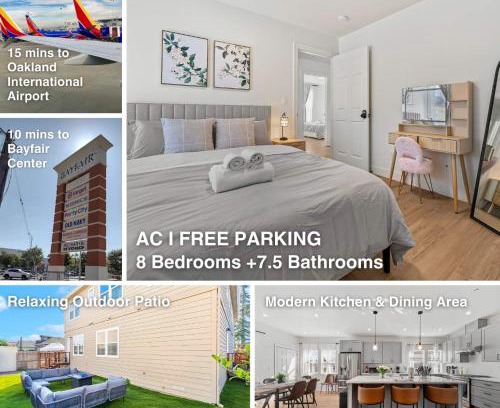 Hayward House | Massive 8BR Home in Hayward with AC Free Parking