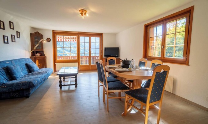 Barboleusaz Apartment | Memoret C27 - large two-room apartment close to shops, restaurants and the Gryon ski area - Villars