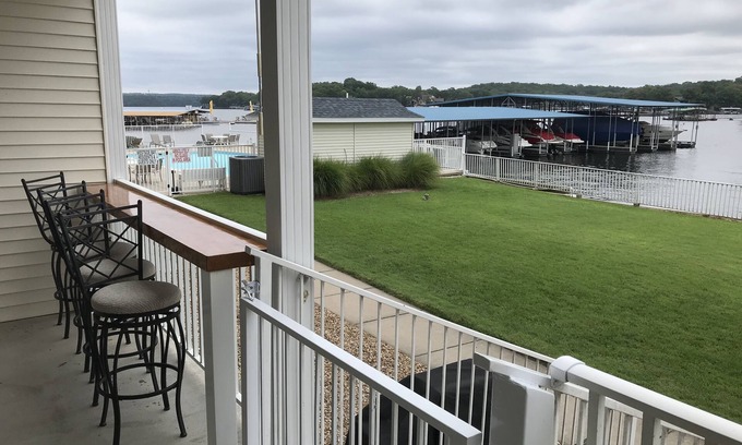 Sunrise Beach Condo | Minimal stairs! 15 second walk to pool, 45 second walk to 32x14 boat slip