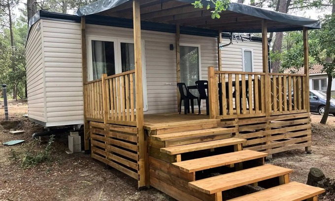 Bollene House | Mobilhome RHONEA- 2 bedrooms + tv + optional air conditioning (2 adults+ 2children) 2 to 4 persons - 2 pers. included in price