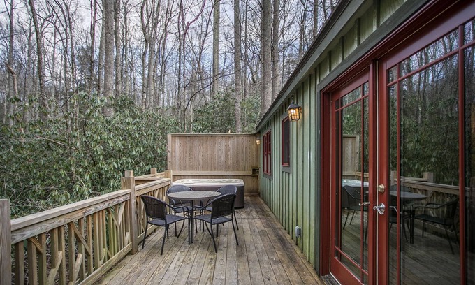 Boone House | Monkey Business - Romantic getaway cabin with Hot Tub & Koi Pond