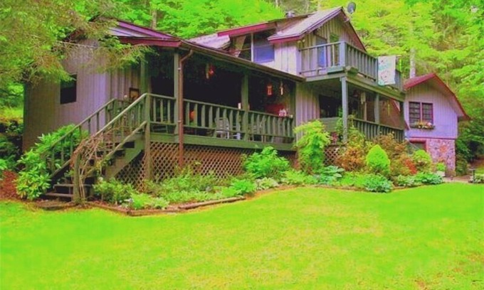 Robbinsville Cabin | Mountain Cabin with waterfall and rushing water in front yard with WIFI.