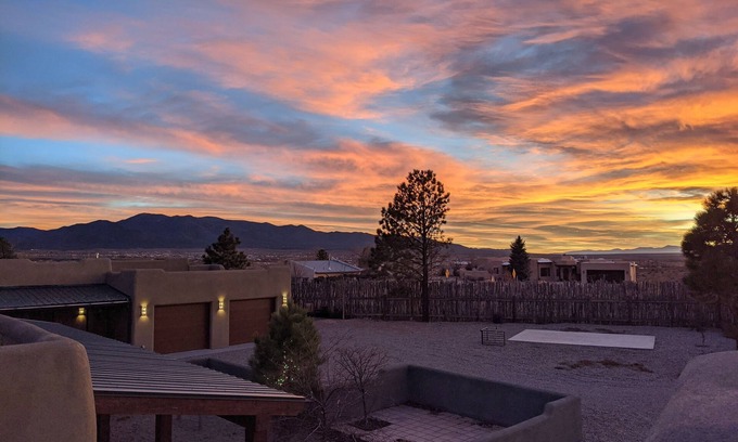 Taos House | Mountain-view estate with casita, POP tennis, rooftop bar & private hot tub