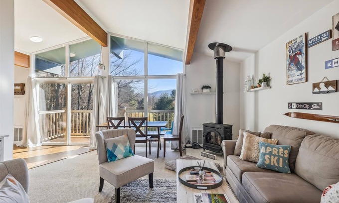 Stowe Area Condo | Mountainview Condo #2: 2 br, a/c, community summer pool, free ski shuttle!