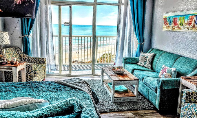 Arcadian Shores Condo | Myrtle Beach-Sea Watch Resort-Beachfront Studio- Amazing Views & Amenities!