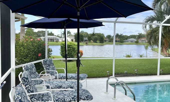 Central Naples House | Naples Lakefront Listing! Heated Pool! Mins Drive to Beach, Shops & Restaurants!