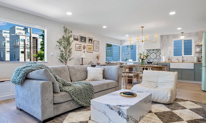 Ballard Apartment | NEW 2BD Trendy Suite with Free Parking and AC