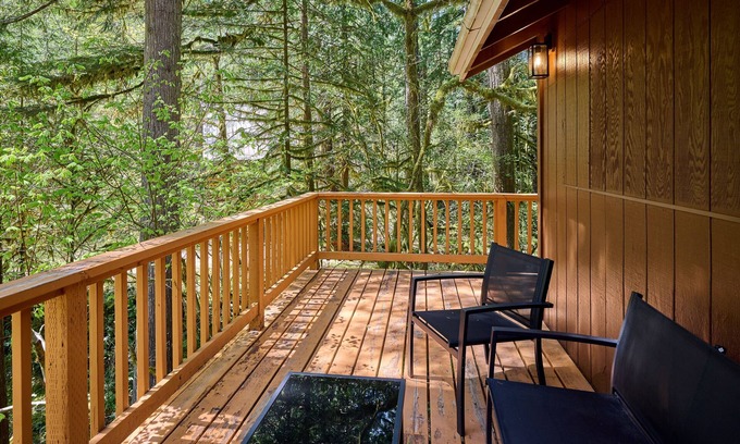 Rhododendron Cabin | NEW - Cozy Waterfront Cabin Nestled in the Forest - King beds/AC/Fast Wi-fi