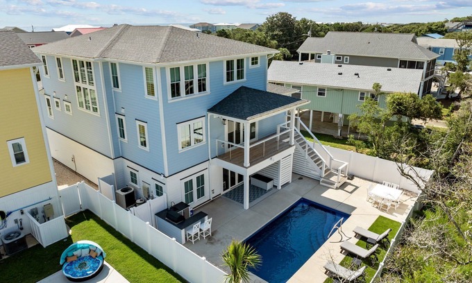 Kure Beach House | New Listing - Seas the Day, gorgeous private heated pool, close to the beach