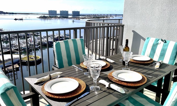 Orange Beach Condo | *NEW LOW FALL RATES* Beautiful Bayfront Condo with LAZY RIVER on the 8th floor!