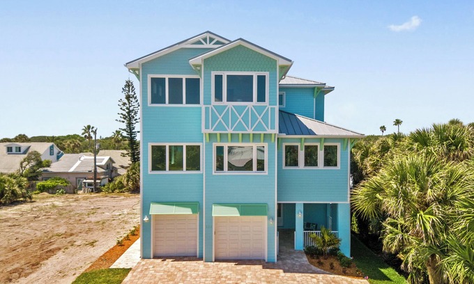 Cocoa Beach House | New Ocean View Beach House with a Heated Private Pool! Park Here Walk Everywhere