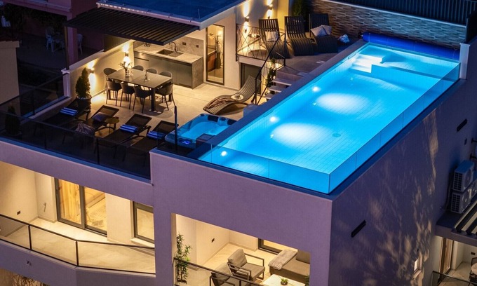 Stanici Villa | NEW Seaview Villa Gabriel with private heated pool and a Hot-tub