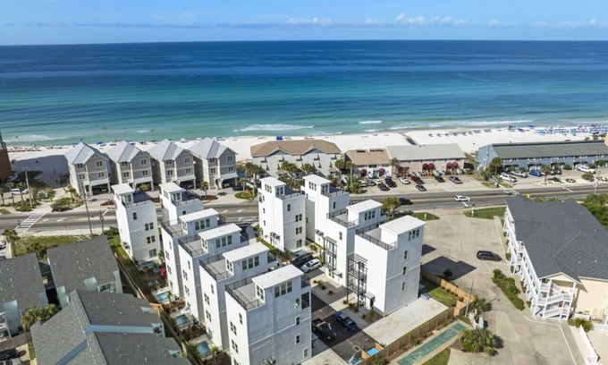 West Panama City Beach Villa | New~Steps from beach + OceanView + Plunge Pool