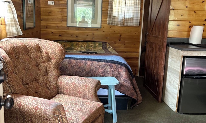 Payson Cabin | Newly updated! Indoor Jacuzzi & Fireplace in xtra room with kid cot; porch swing
