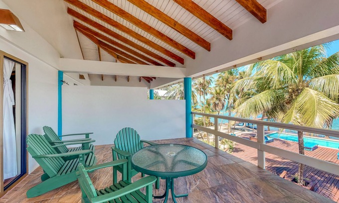 Placencia Condo | Ocean view condo at beachfront complex with AC, free WiFi, & pool