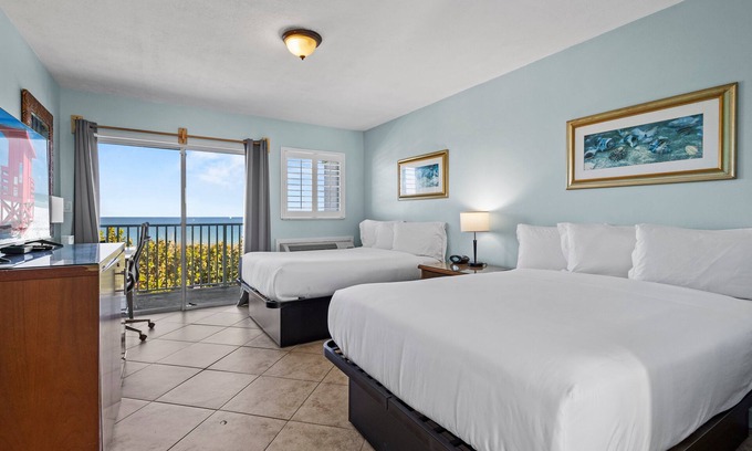 Fort Pierce Hotel | Oceanfront Inn Room #18- Ocean View Balcony, 2 Full Beds