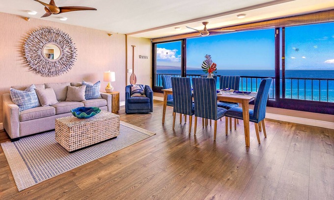 Honokowai Condo | Oceanfront Maui Kai|1BR/1BA|Enclosed Lanai|Panoramic Views|A/C|