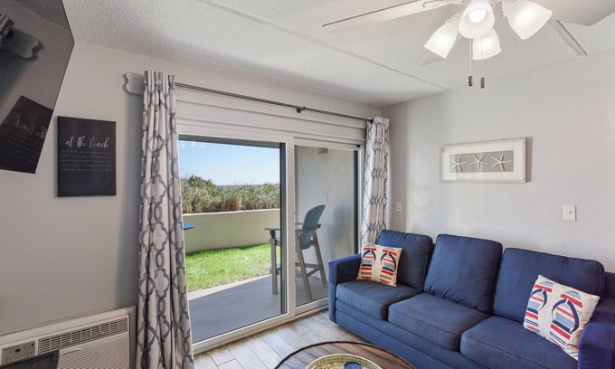 Crescent Beach Condo | Oceanfront Patio Suite with daily housekeeping and welcoming front desk staff