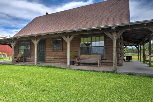 Carmine House | On Farm Rustic Carmine Log Cabin with Porch!
