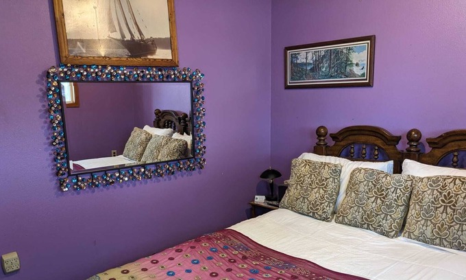 Nordland Cabin | Only feet from the bay and private beach, Romantic Room with Queen bed.